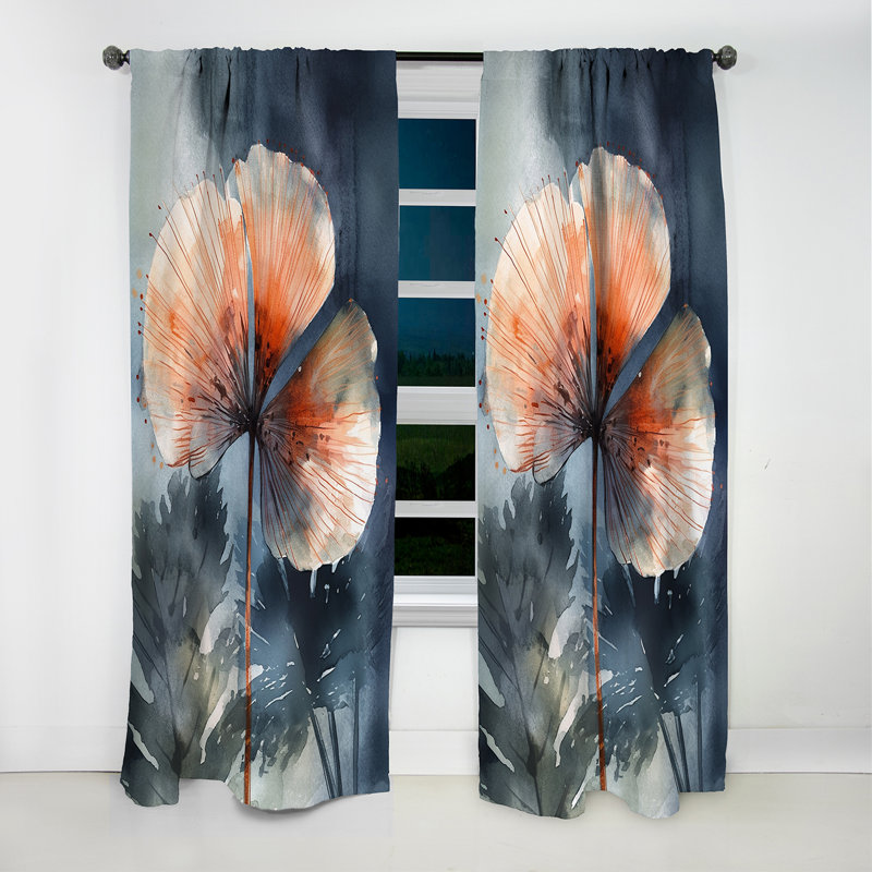 Feuilles de palmier tropicales Ginkgo V - rideau palmiers - rideau occultant à motif floral - 1 panneau, L 52 po x L 120 po
