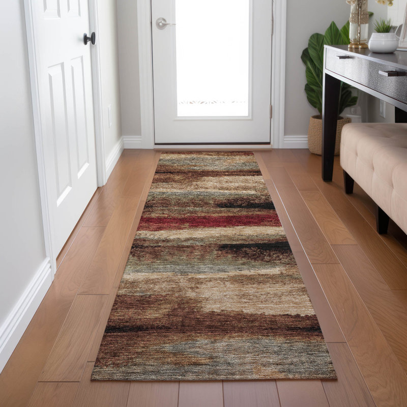 Tapis rectangulaire Aleighna avec envers antidérapant, Tapis de couloir 2 pi 3 po x 7 pi 6 po