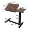 Table de chevet réglable sur roulettes avec roulettes - Bureau d'ordinateur portable pliant, table à plateau inclinable pour lit ou canapé, table de chevet mobile à hauteur réglable en noyer