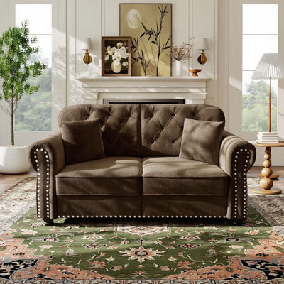 63"upholstered Velvet Loveseat Chesterfield Sofa
