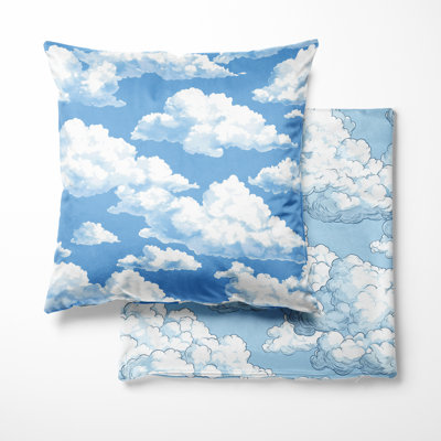 Coussin décoratif Toile 2 pièces - Coussin décoratif blanc Cloud Toile