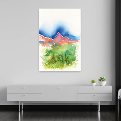 Contemporary Art Abstract Contemporary Mountain Landscape Art by Kristy Rice - Wrapped Canvas Print