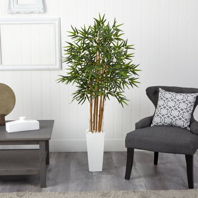 Arbre de bambou artificiel 44,75" en pot de fleurs