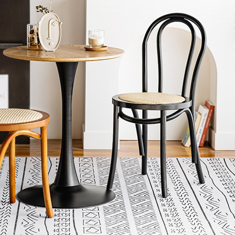 Chaise en bois massif français, Noir