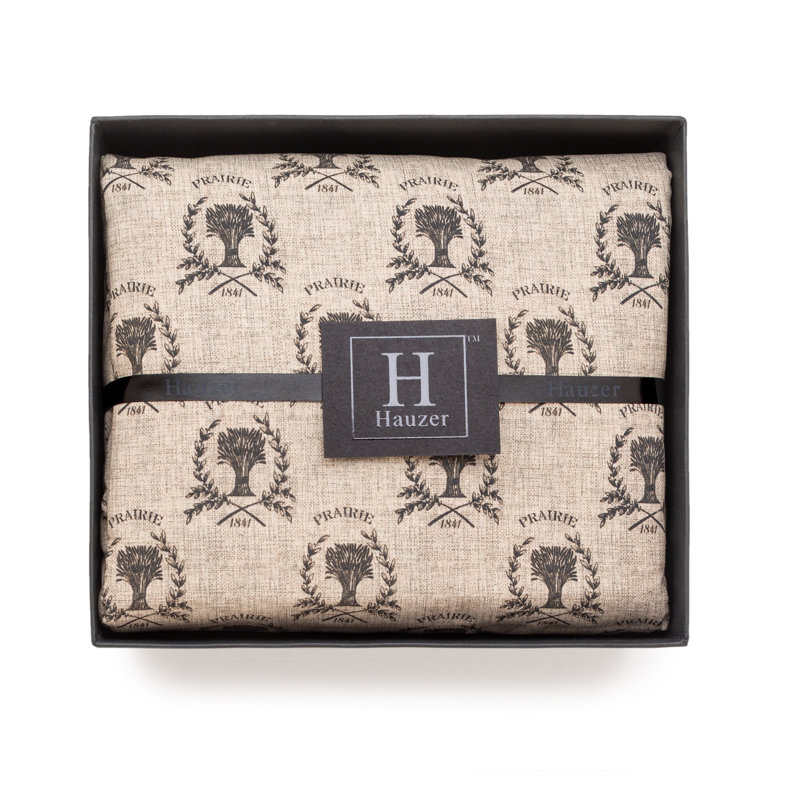 Ensemble de draps en coton Farmhouse , Drap-housse grand avec 2 taies d'oreiller, Beige
