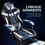 Fauteuil de jeu inclinable, ergonomique et pivotant en cuir synthétique haut dossier avec repose-pieds-2057488356