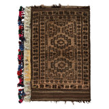 Wool Geometric Area Rug in Beige
