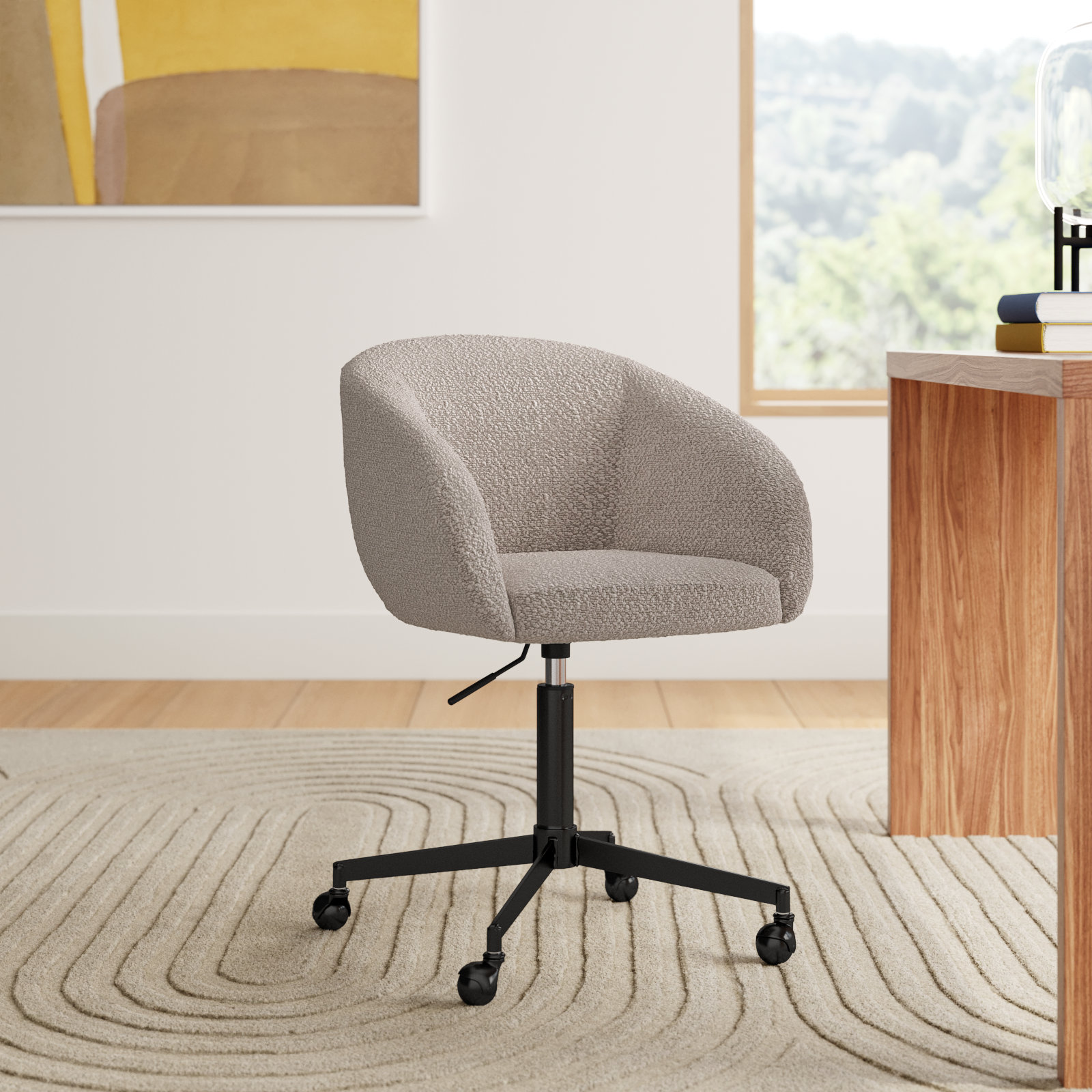 Darius Swivel Office Chair, Gray, Black
