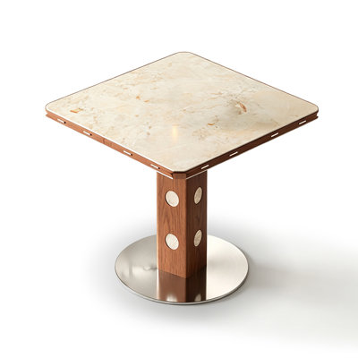 Rock board solid wood foldable dining table