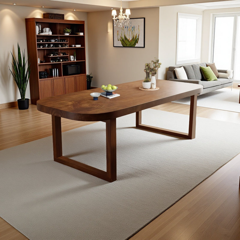 Brown Rectangular Solid Wood Lounge Table, 29.53" H x 70.87" L x 31.5" W