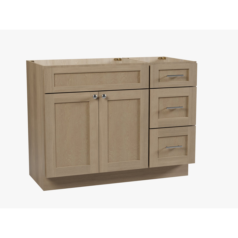 Meuble-lavabo simple 45 po avec tiroir Disar, Chêne naturel