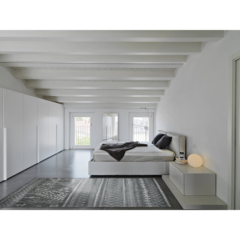 Tapis gris/ivoire Pisano, Rectangle 6 pi 7 po x 9 pi 6 po