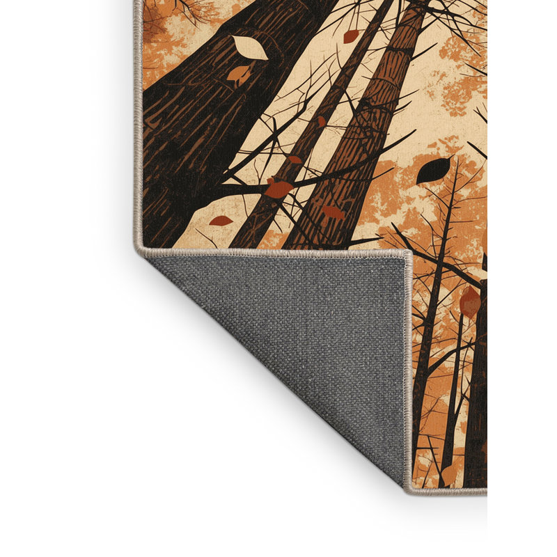 Soft Plush Tonnele Modern Rustic Vintage Look Area Rug in Brown – Beige Binding, 8x10