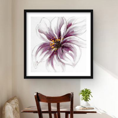 Purple Orchid Gray Flowers Framed Matted Print | Home Decor