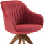 Fauteuil pivotant 23 po en tissu rouge et naturel
