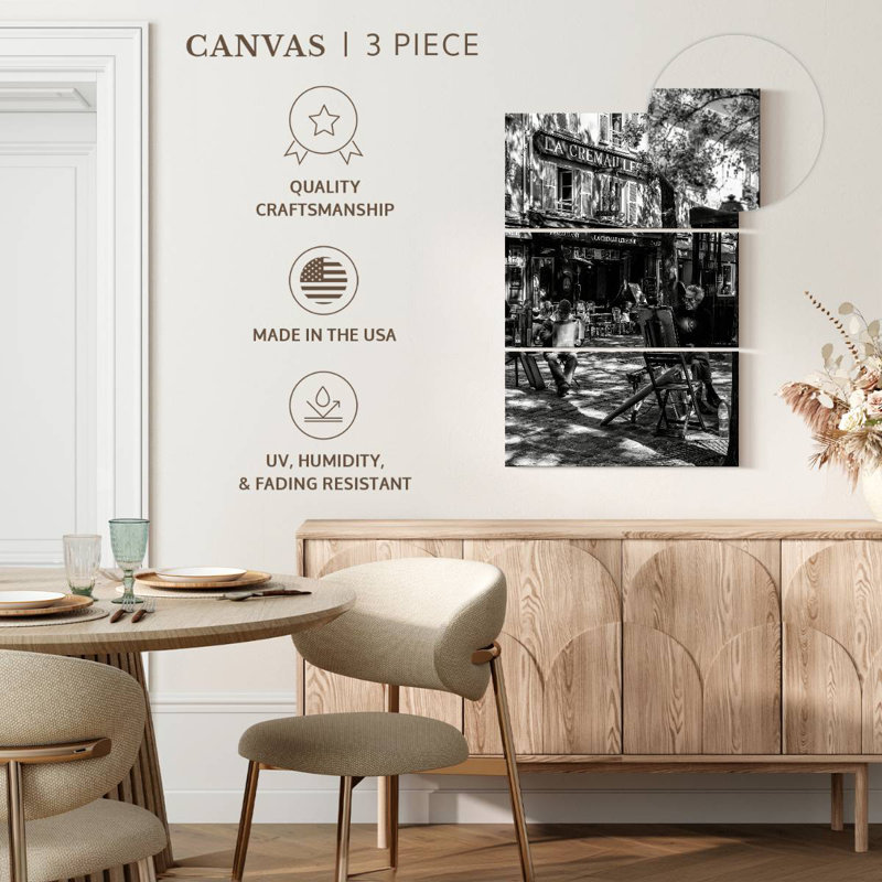 Masam noir Montmartre - peintres de rue français, H 50 po x l 32 po