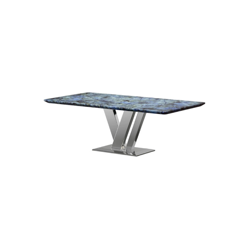 Table basse luxueuse en céramique avec base en forme de?, H 29,53 po x l 47,24 po x P 27,56 po