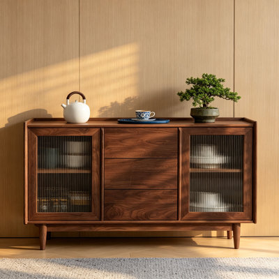 Buffet de rangement moderne en bois massif minimaliste