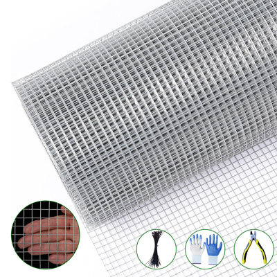 Durable Galvanized Hardware Cloth – Welded Wire Mesh Roll, Black, Multiple Mesh Sizes, 16/23 Gauge – Sturdy Garden & Farm Fence, Poultry and Livestock Protection, Tree Guard, Animal Barrier, Outdoor
