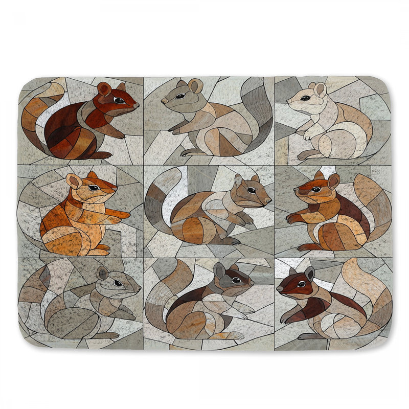 Tapis de bain écureuils animaux décor de salle de bain maison de campagne, L 34 po x l 21 po