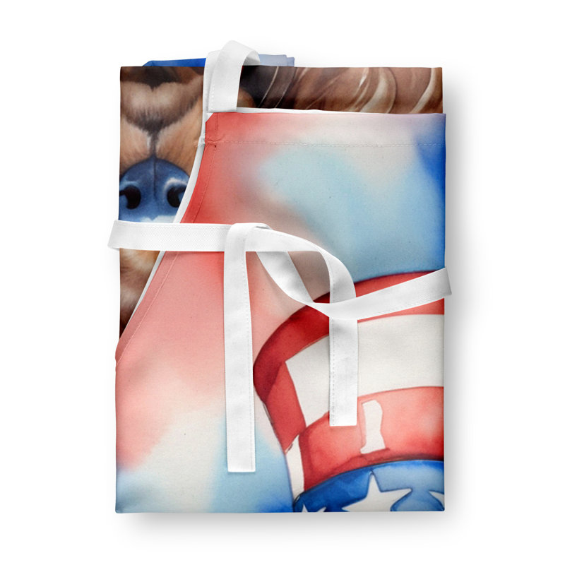 Patriotic American Apron, Brown Cocker Spaniel
