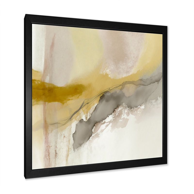 «Mustard Yellow Secrets V», reproduction sur toile, Impression noire sur toile encadrée, H 16 po x l 16 po x P 1 po