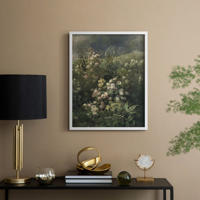 Reproduction florale vintage encadrée CECVI - bois massif