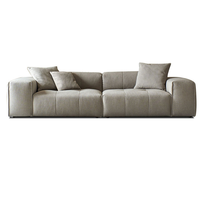 Canapé modulaire en velours gris, Gris