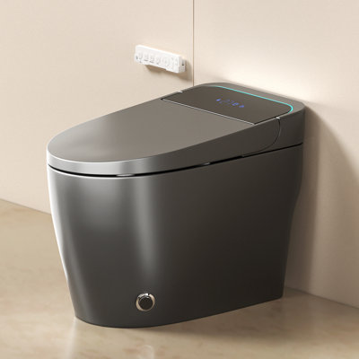 Smart Bidet Toilet Ipx4 Waterproof, Auto Open Close Lid, Powerful Flushing System, Warm Drying Temperature Control, Remote Control Smart Sensor One Piece Smart Toilet
