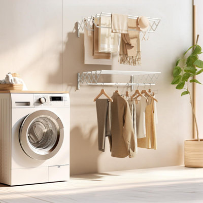 Extendable Radiator Towel Rail Airer in Chrome