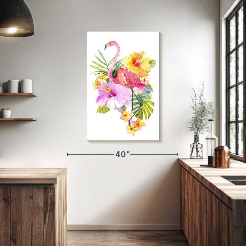 Collage tropical, H 39 po x l 26 po