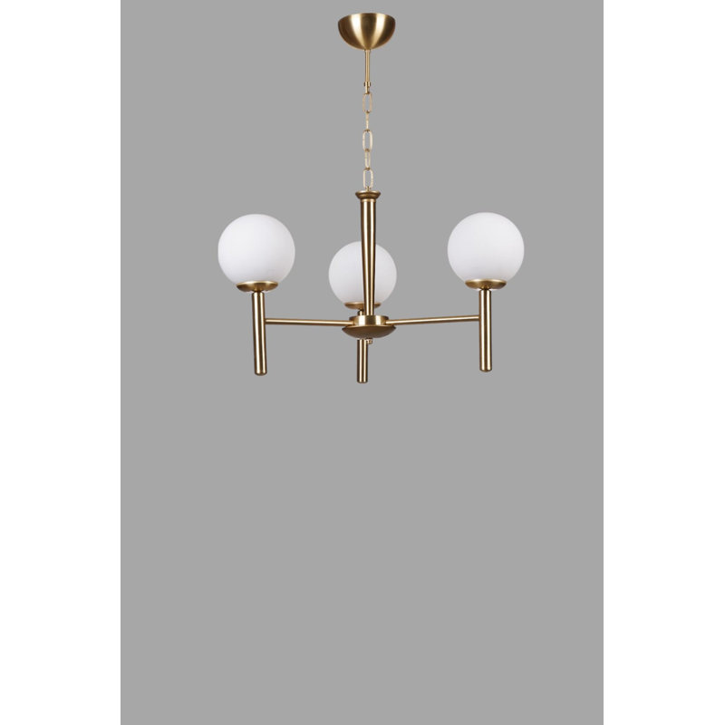 Élégant lustre en métal avec capuchon en verre, blanc et doré, 5,9 po x 5,9 po x 27,6 po | Hauteur réglable, douille E27 (40 W maximum), indice de protection IP20 | pour les salles à manger, les espaces de vie et les décorations modernes