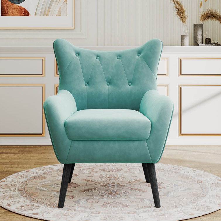 The Blue Wingback Rocking Armchair/ Nursing Chair // Schaukelstuhl/ Sessel  / Choice of Upholstery Color 