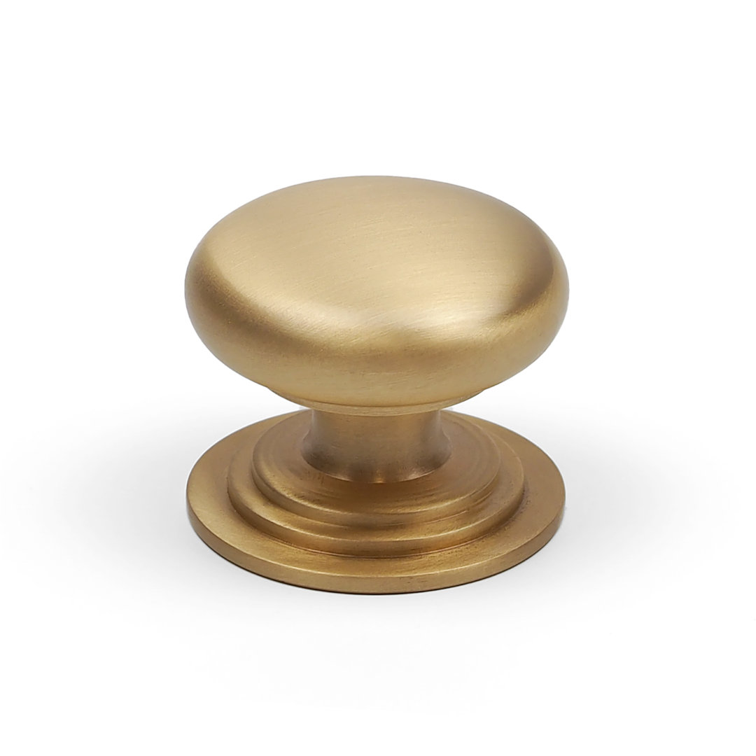 Handle & Home (38Mm Knob) Solid Brass Cup Handle & Knobs Gold Kitchen Cabinet - Image 3