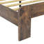 Ensemble de chambre à coucher traditionnel de style ferme antique, composé de 3 pièces : 1 lit plateforme en bois de taille queen et 2 tables de chevet incurvées en bois.-1797250418