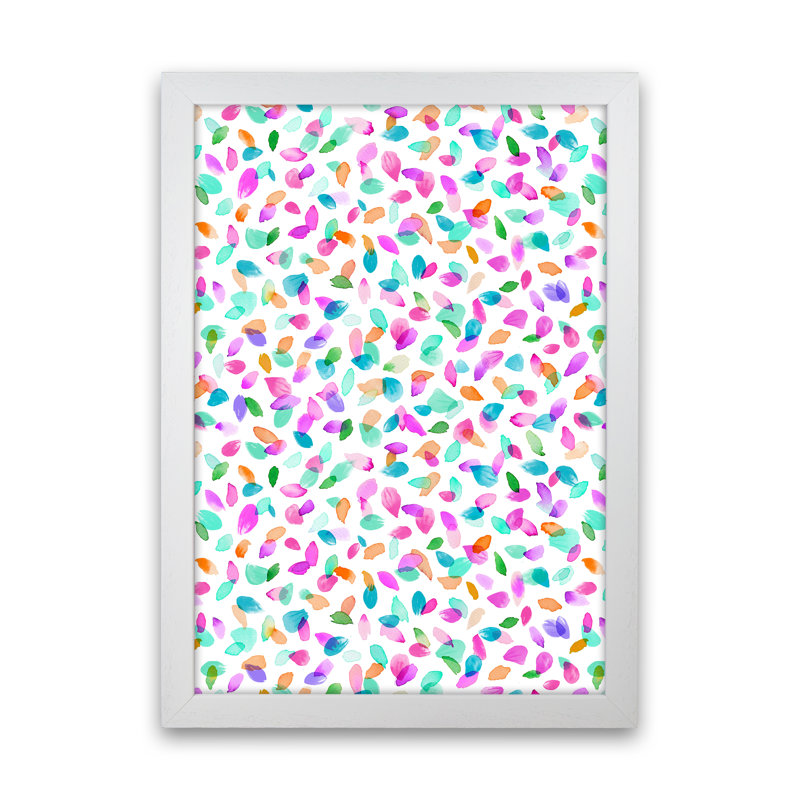 Minimal Flower Petals Pink - Print, 34cm H x 25cm W x 3cm D, White Framed