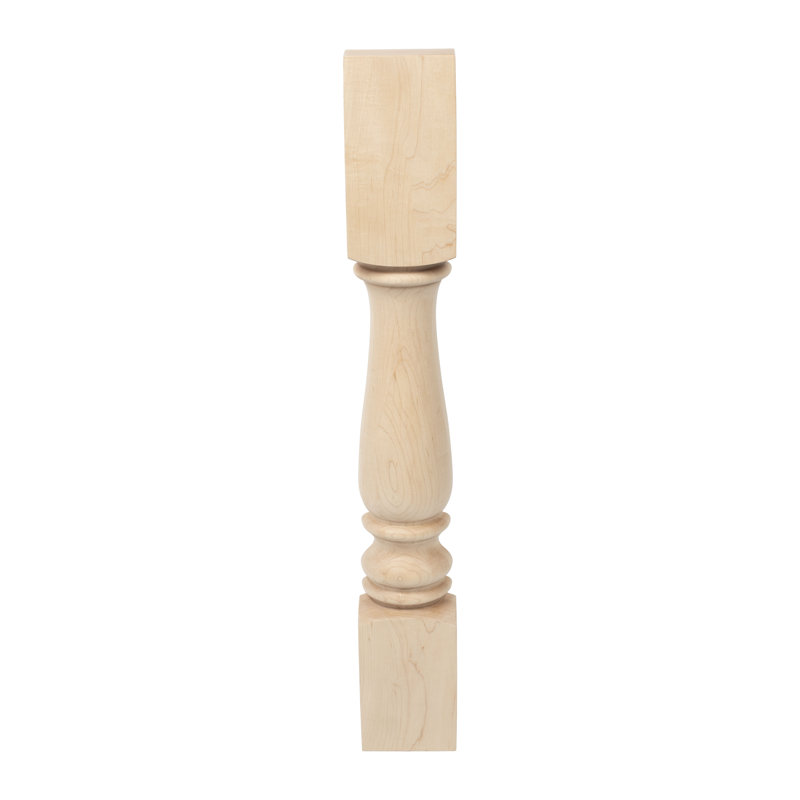Unfinished Red Oak Elegant Half Round 35'' Kitchen Island Leg