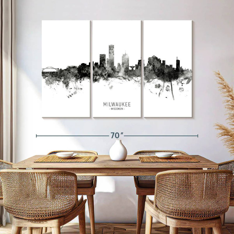 Rorry Milwaukee Wisconsin Skyline II, 28" H x 45" W