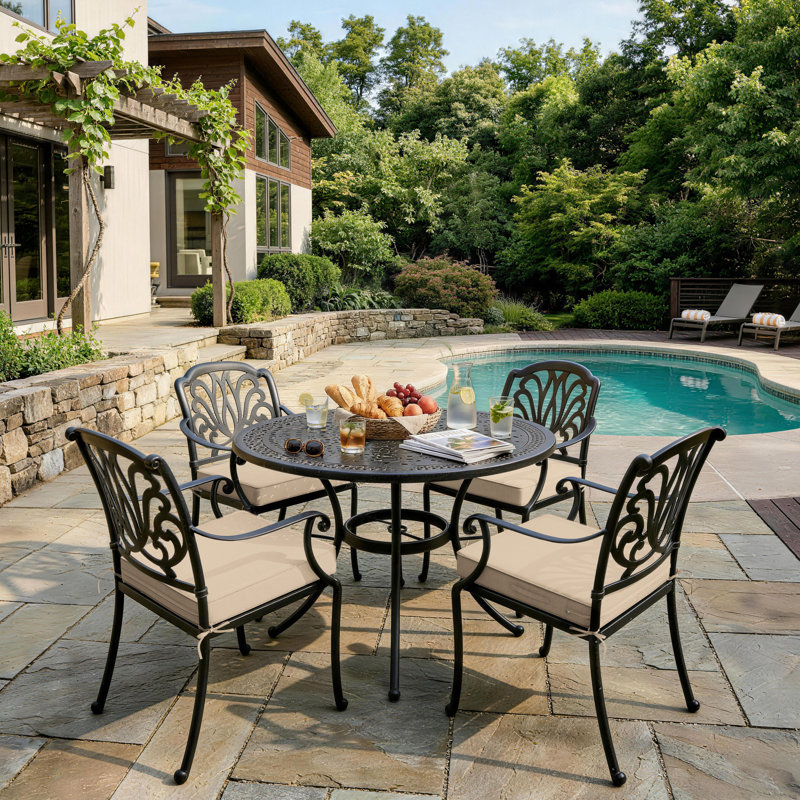 Wynee Outdoor Cushions 24X24x5 Outdoor Chair Cushions And Seat Cushions, Sand, Set of 4