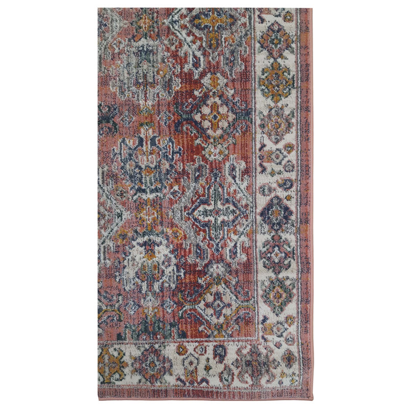 Oriental Machine-Made Red/Ivory, Runner 2'8" x 8'