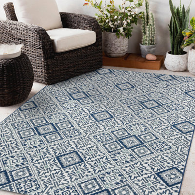Palantoni Chequered Indoor / Outdoor Area Rug