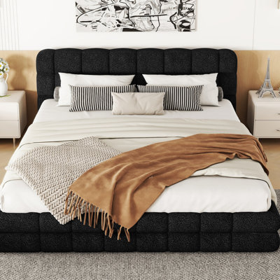 Grand lit plateforme tapissier