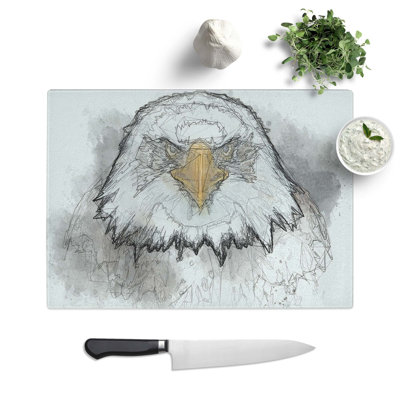 Tempered Glass Bald Eagle Bird Chopping Board