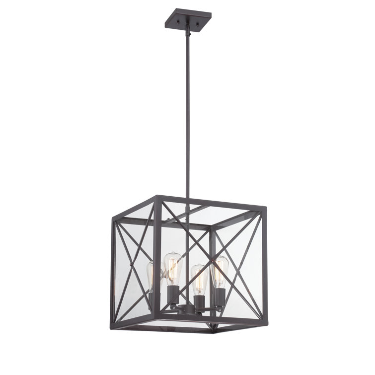 Harlon 4 - Light Dimmable Square / Rectangle Chandelier