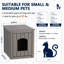 Maison pour animaux 3-en-1 en résine: Enceinte de litière cachée avec table d'appoint (brun clair)-578886056