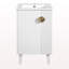 Meuble-lavabo de 20 po avec lavabo en céramique, ensemble de meuble-lavabo simple autoportant avec porte à fermeture douce, poignées chic en demi-lune, style français, blanc-778577100