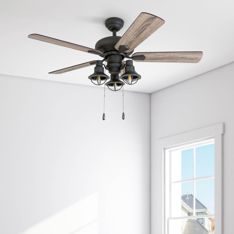 Piercy 42" Ceiling Fan with LED Light, 3 Speed Remote
