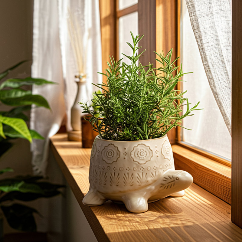 Pot à fleurs décoratif en céramique pour l'extérieur et l'intérieur - Pot de fleurs fantaisiste pour salon ou patio - 7 po