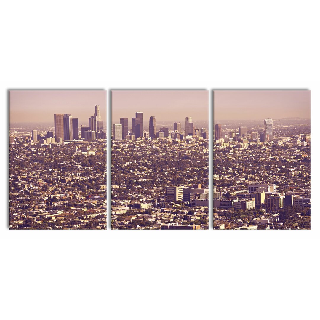 3-tlg. Leinwandbilder-Set Skyline of Los Angeles