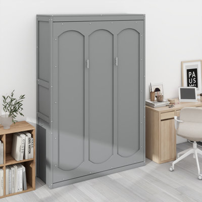 Murphy Bed Cabinet with Built-In Shelves & Hydraulic Lift